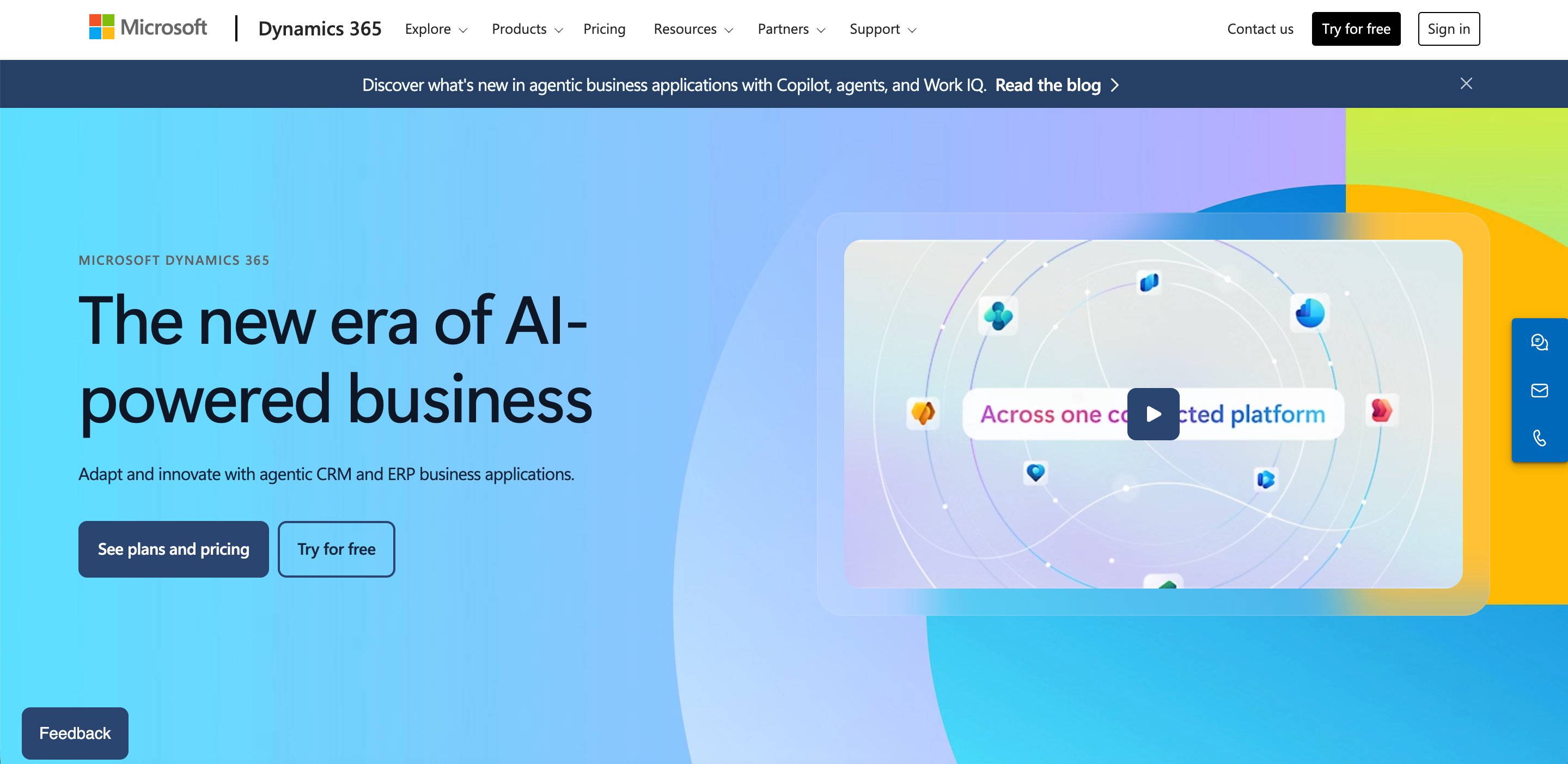 Microsoft dynamics landing page